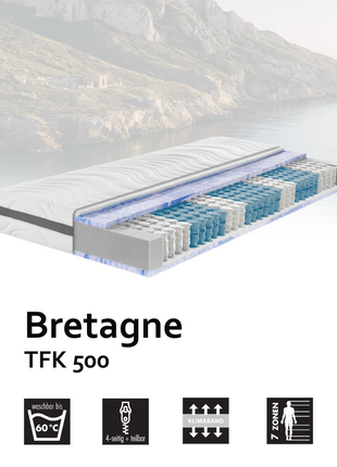 Bretagne TFK 500 Taschenfederkernmatratze mit Gelschaum
