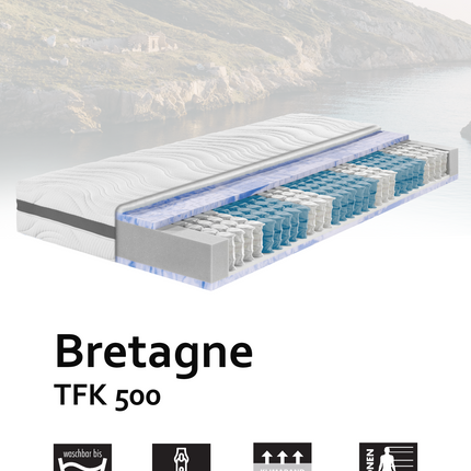 Bretagne TFK 500 Taschenfederkernmatratze mit Gelschaum