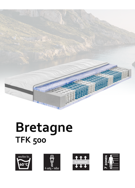 Bretagne TFK 500 Taschenfederkernmatratze mit Gelschaum