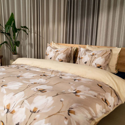 Kayori Bettbezug Mano Baumwollsatin – Taupe