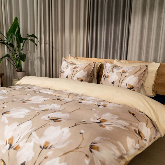 Kayori Bettbezug Mano Baumwollsatin – Taupe