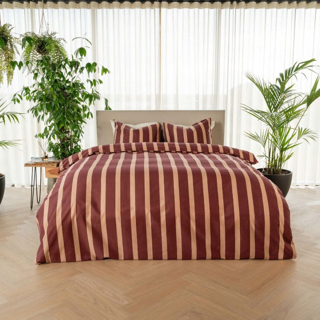 Kayori Bettbezug Dasshu Baumwollsatin – Burgunderrot