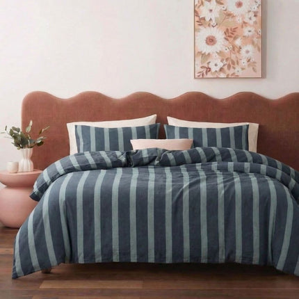 Kayori Bettbezug Dasshu Baumwollsatin – Blau