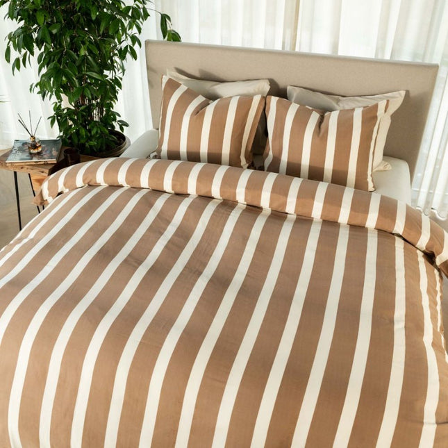 Kayori Bettbezug Dasshu Baumwollsatin – Taupe